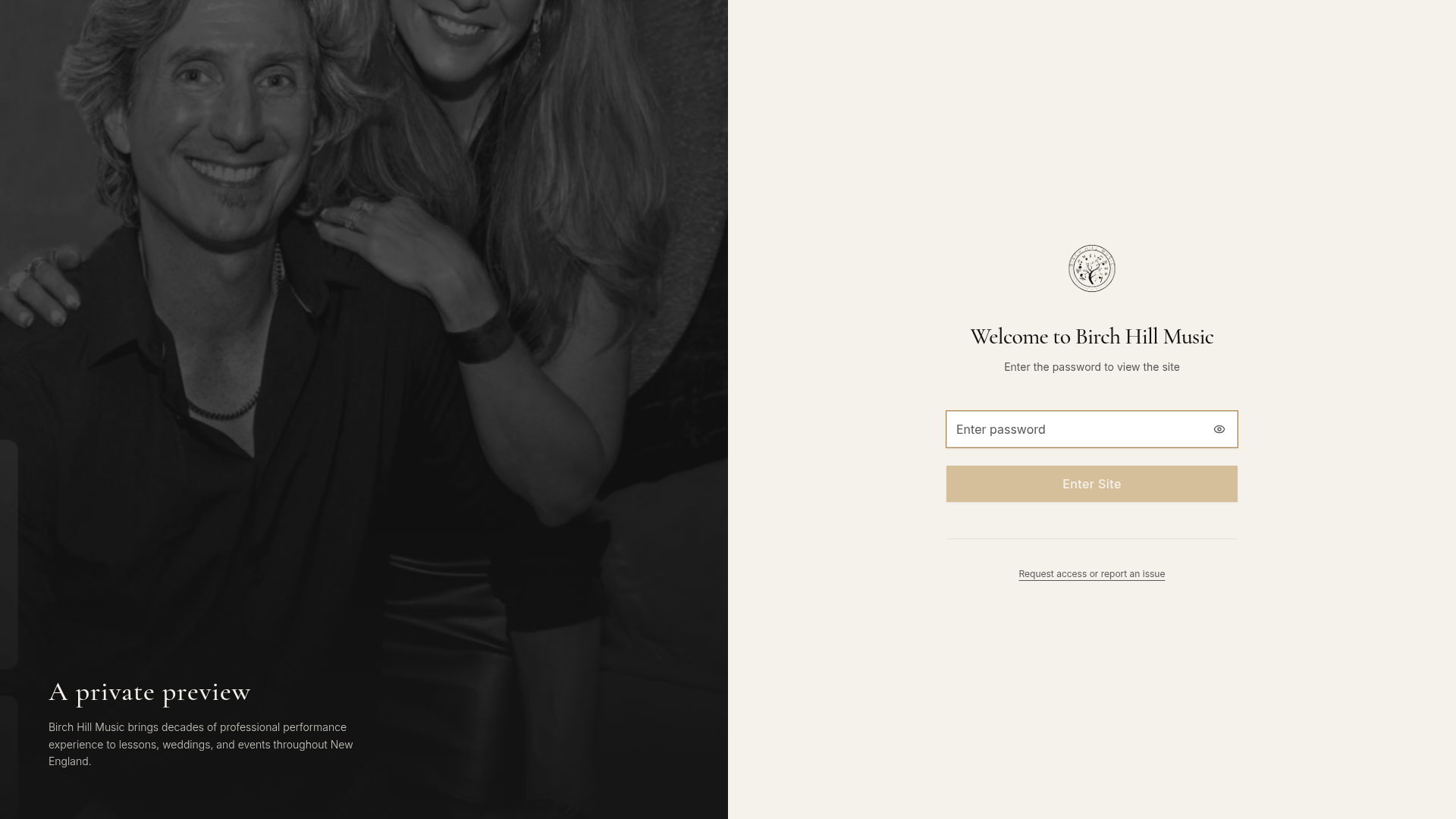 Birch Hill Music website designed by Black Widow Studios