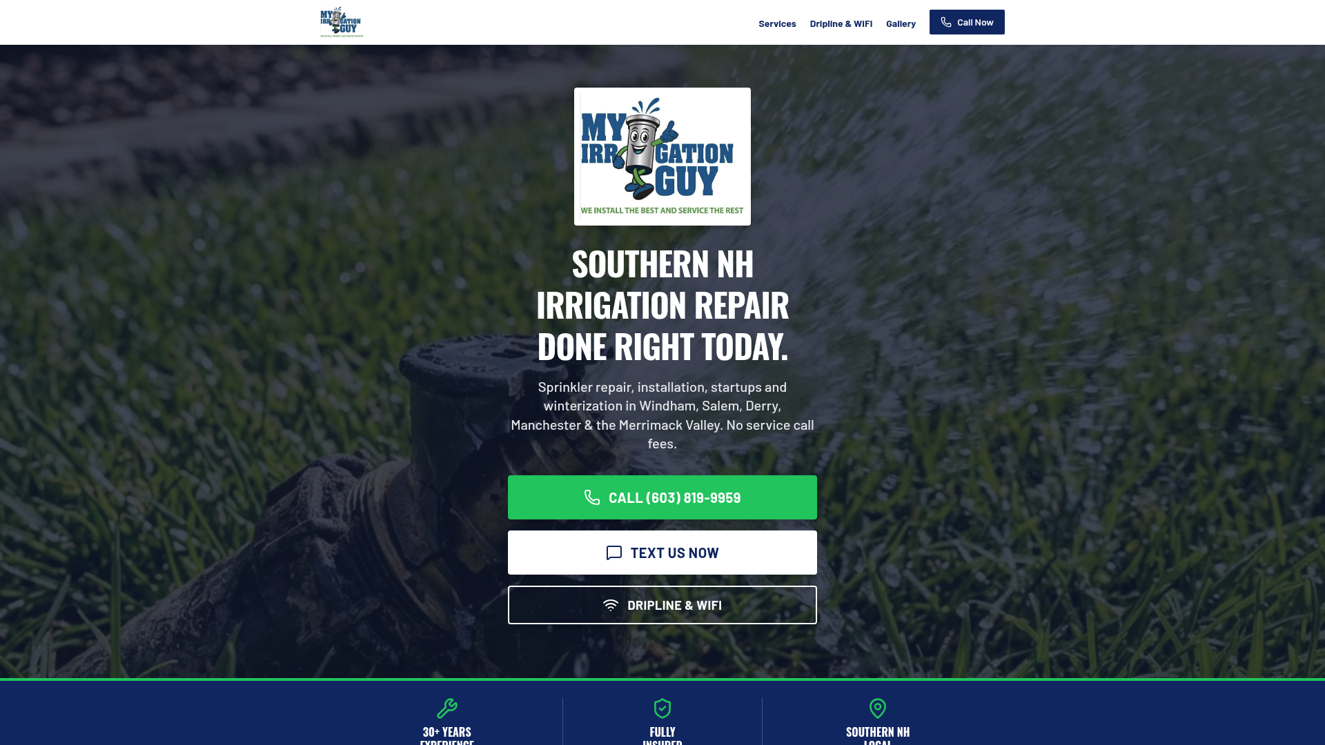 My Irrigation Guy website designed by Black Widow Studios
